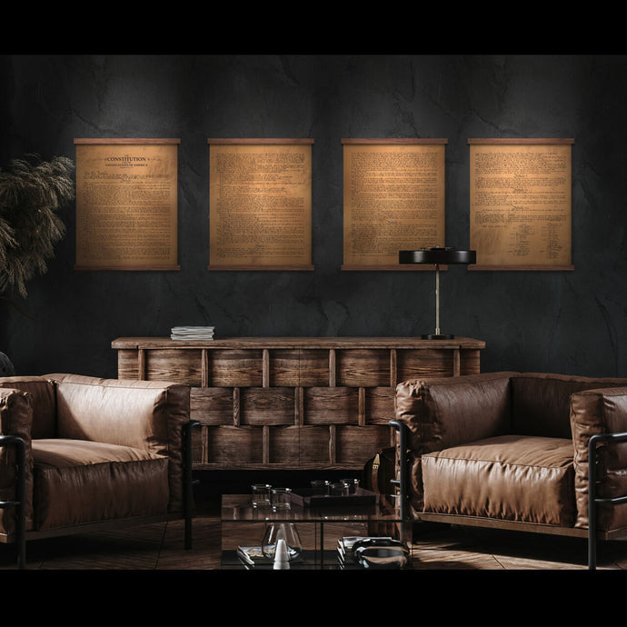 Leather U.S. Constitution Wall Hanging